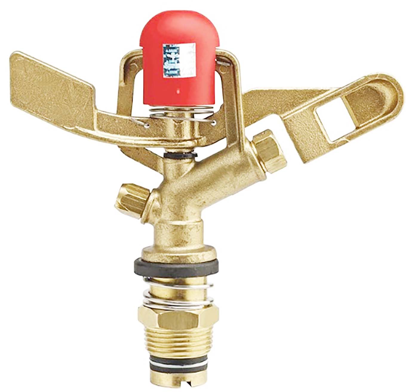 Brass sprinkler representing irrigation systems